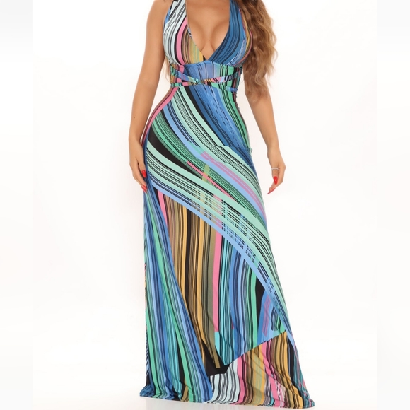 Ciao Milano Maxi Dress Royal/Combo - Picture 1 of 6